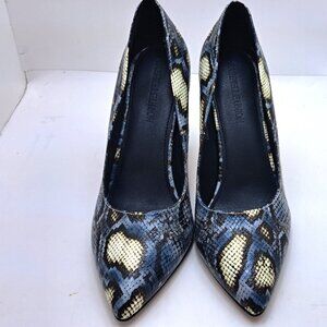 Gabrielle Union Metal Rand Heel Blue Shoes  -  Size 11